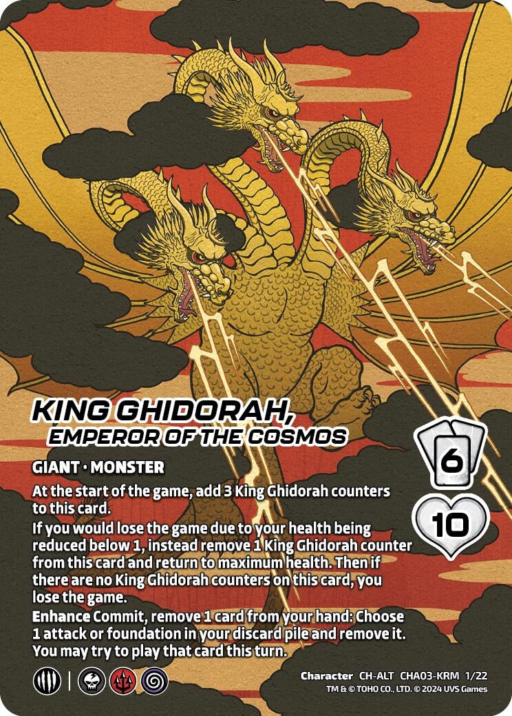 Image for King Ghidorah, Emperor of the Cosmos (Alternate Art) (Challenger Series: Godzilla) (CHA03-KRM 1/22) - UniVersus
