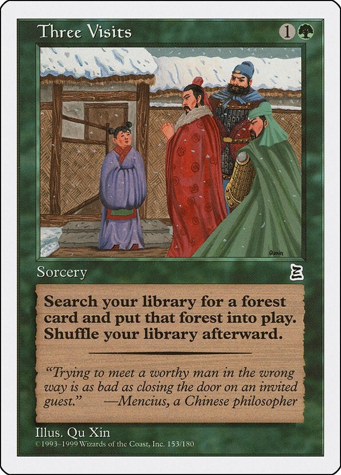 Image for Three Visits (Portal Three Kingdoms) (153) - Magic: The Gathering