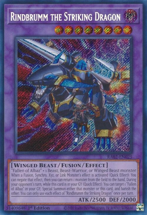 Image for Rindbrumm the Striking Dragon (Secret Rare) (25th Anniversary Rarity Collection II) (RA02-EN025) - YuGiOh