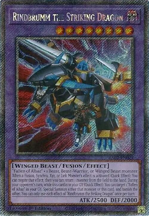 Image for Rindbrumm the Striking Dragon (Platinum Secret Rare) (25th Anniversary Rarity Collection II) (RA02-EN025) - YuGiOh
