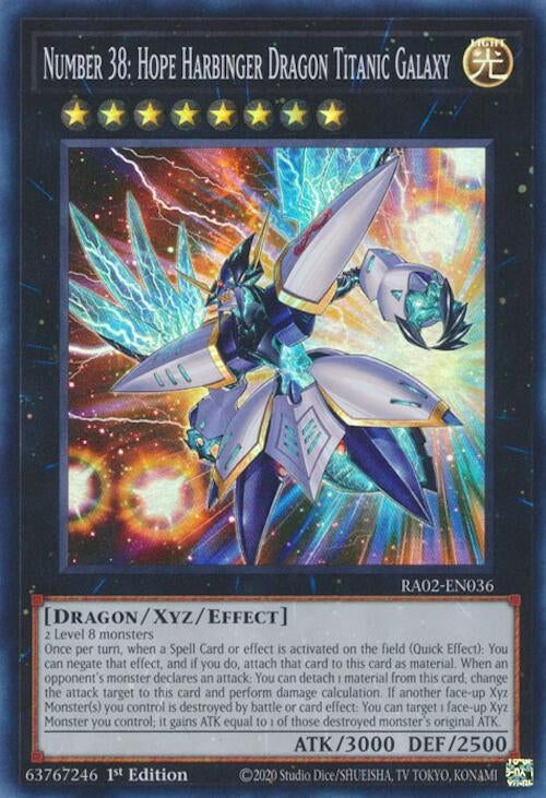 Image for Number 38: Hope Harbinger Dragon Titanic Galaxy (25th Anniversary Rarity Collection II) (RA02-EN036) - YuGiOh