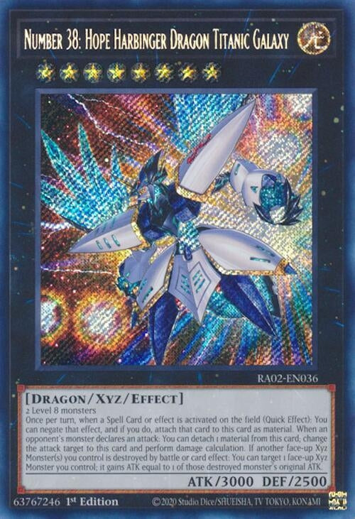 Image for Number 38: Hope Harbinger Dragon Titanic Galaxy (Secret Rare) (25th Anniversary Rarity Collection II) (RA02-EN036) - YuGiOh