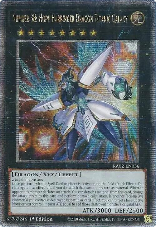 Image for Number 38: Hope Harbinger Dragon Titanic Galaxy (Quarter Century Secret Rare) (25th Anniversary Rarity Collection II) (RA02-EN036) - YuGiOh
