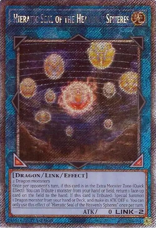 Image for Hieratic Seal of the Heavenly Spheres (Platinum Secret Rare) (25th Anniversary Rarity Collection II) (RA02-EN039) - YuGiOh