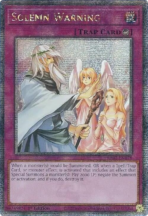 Image for Solemn Warning (Quarter Century Secret Rare) (25th Anniversary Rarity Collection II) (RA02-EN078) - YuGiOh