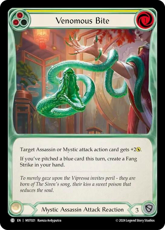 Image for Venomous Bite (Yellow) (Part the Mistveil) (MST021) - Flesh and Blood TCG