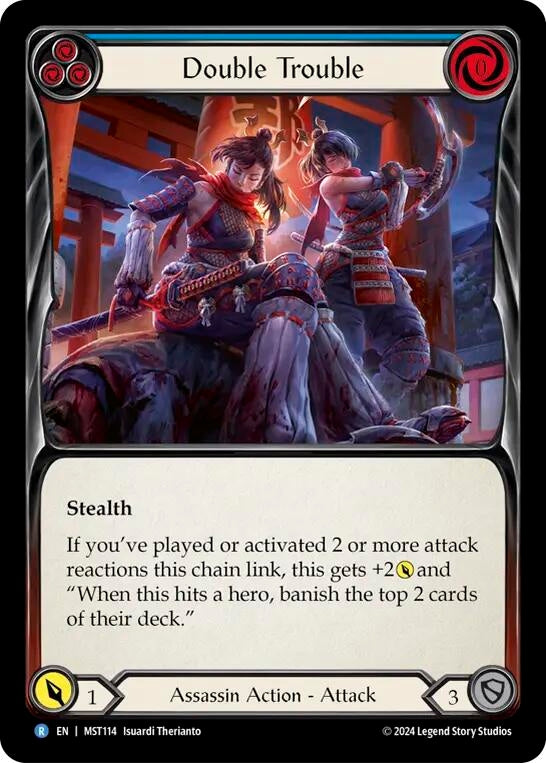 Image for Double Trouble (Blue) (Part the Mistveil) (MST114) - Flesh and Blood TCG