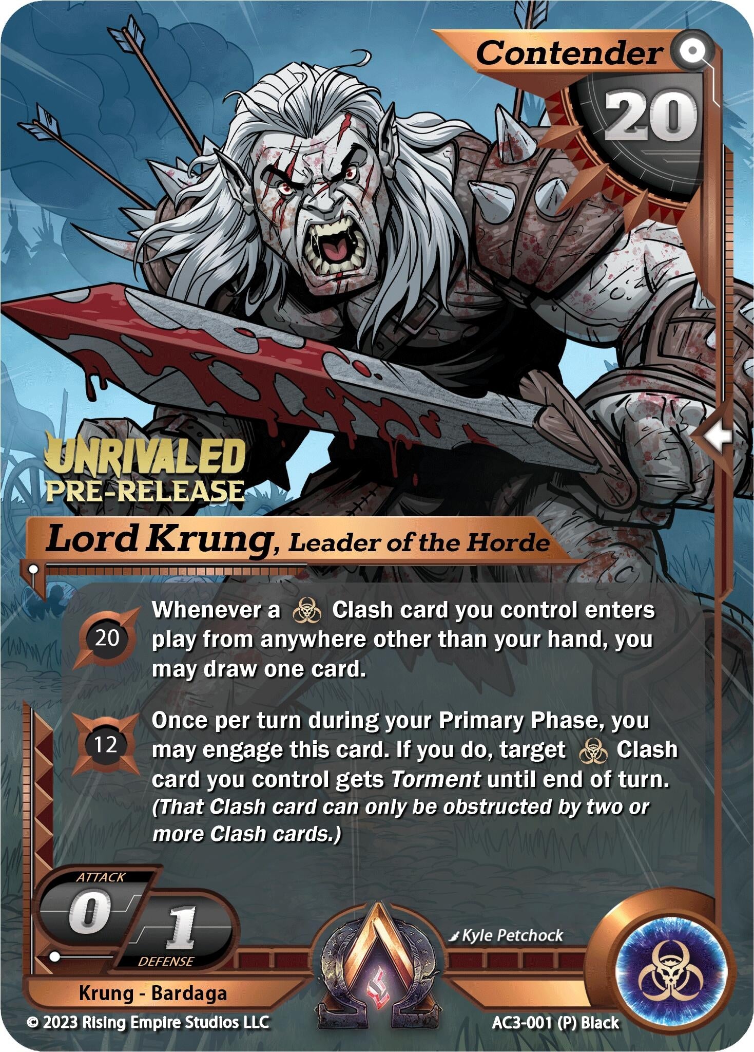 Image for Lord Krung, Leader of the Horde (Pre-Release) (Unrivaled) (AC3-001) - Alpha Clash