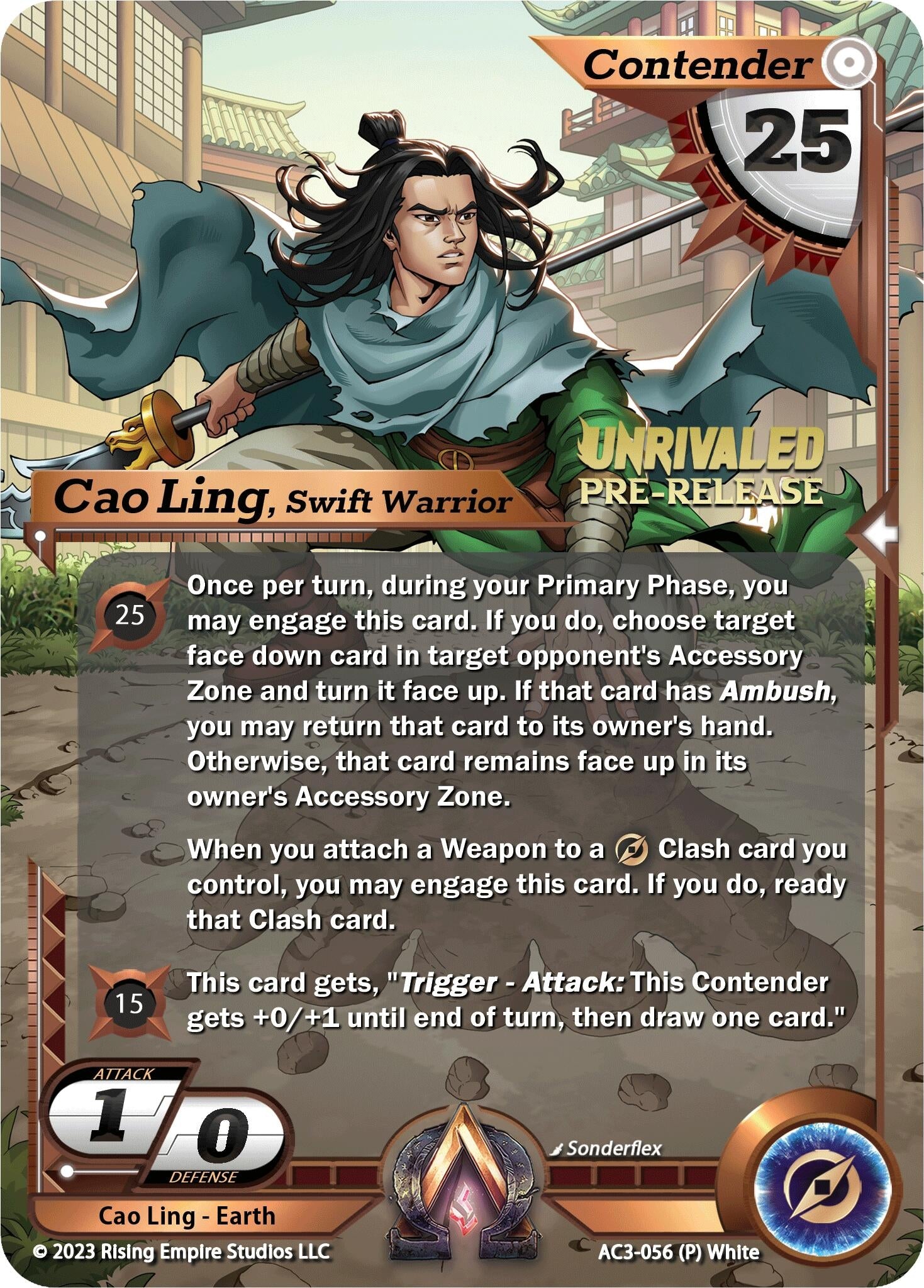 Image for Cao Ling, Swift Warrior (Pre-Release) (Unrivaled) (AC3-056) - Alpha Clash