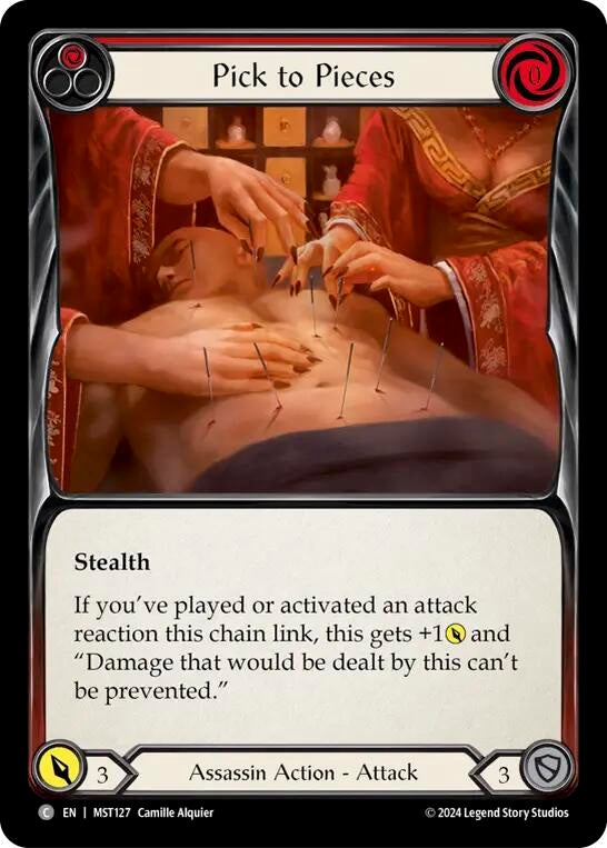 Image for Pick to Pieces (Red) (Part the Mistveil) (MST127) - Flesh and Blood TCG