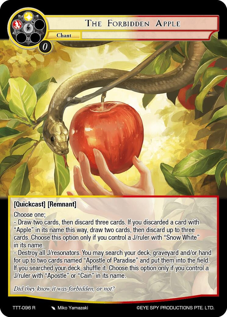 Image for The Forbidden Apple (Thoth of the Trinity) (TTT-096 R) - Force of Will