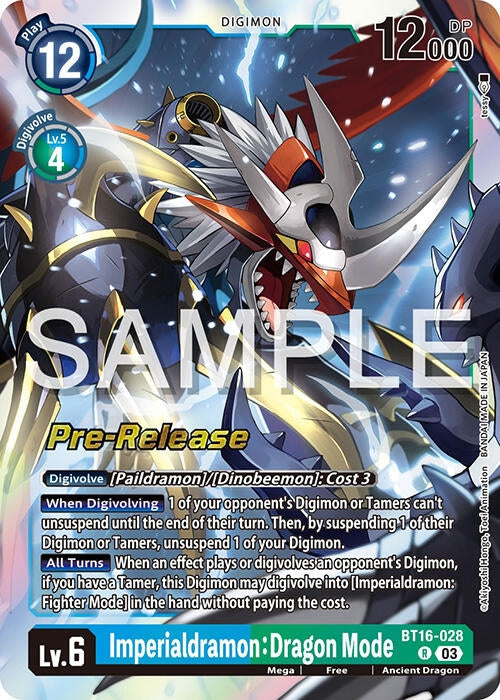 Image for Imperialdramon: Dragon Mode (BT16_PR) (BT16-028 R) - Digimon Card Game