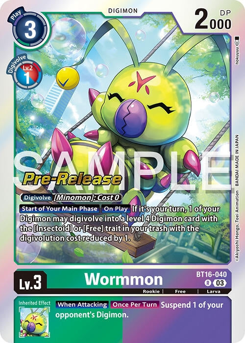 Image for Wormmon (BT16_PR) (BT16-040 R) - Digimon Card Game