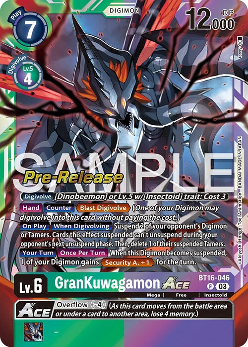 Image for GranKuwagamon ACE (BT16_PR) (BT16-046 R) - Digimon Card Game