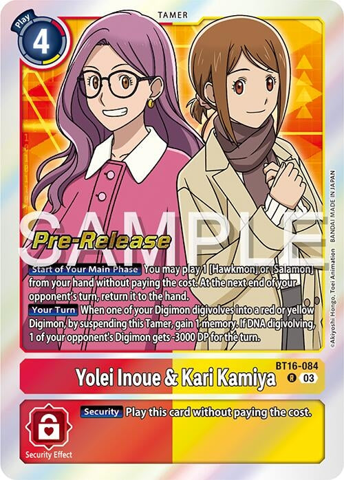 Image for Yolei Inoue & Kari Kamiya (BT16_PR) (BT16-084 R) - Digimon Card Game