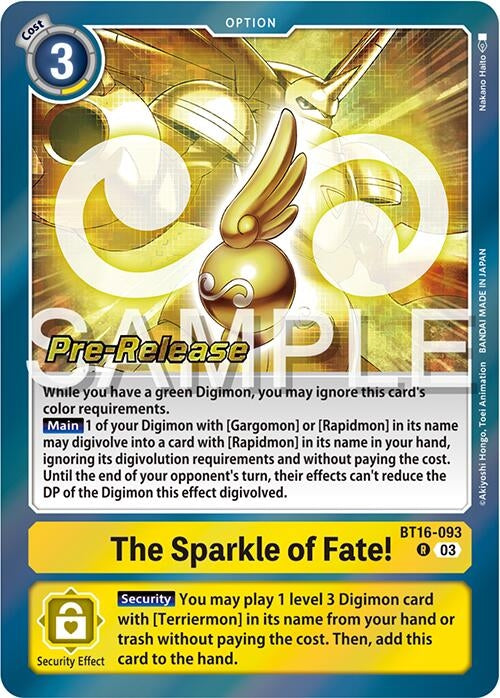 Image for The Sparkle of Fate! (BT16_PR) (BT16-093 R) - Digimon Card Game
