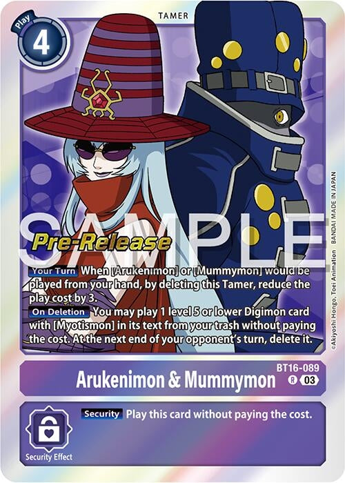 Image for Arukenimon & Mummymon (BT16_PR) (BT16-089 R) - Digimon Card Game