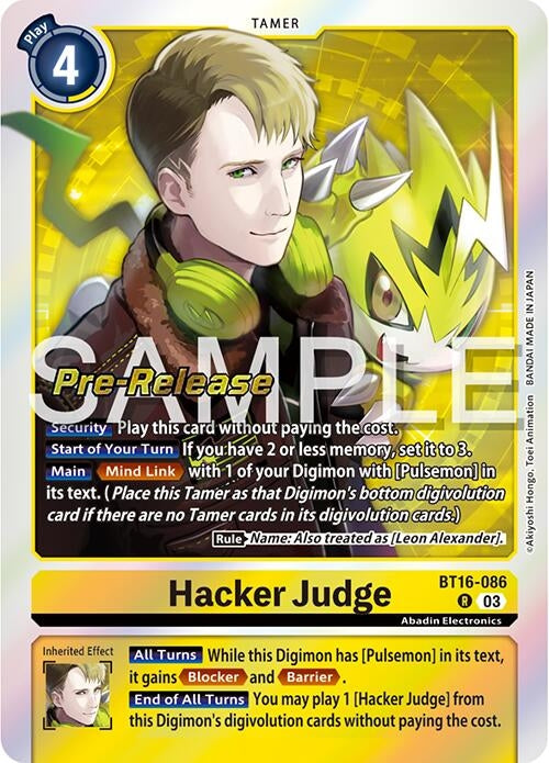Image for Hacker Judge (BT16_PR) (BT16-086 R) - Digimon Card Game