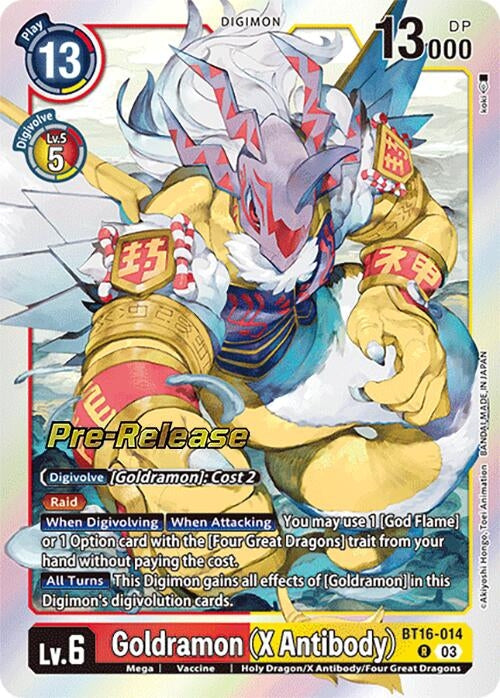 Image for Goldramon (X Antibody) (BT16_PR) (BT16-014 R) - Digimon Card Game
