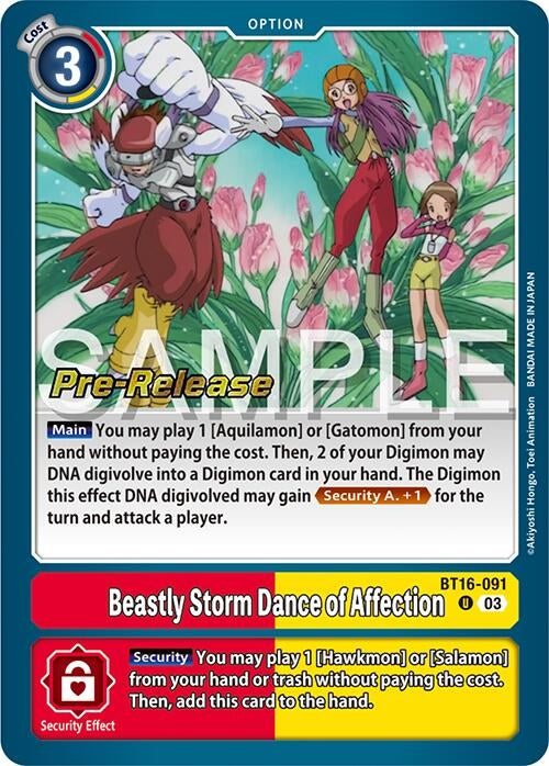 Image for Beastly Storm Dance of Affection (BT16_PR) (BT16-091 U) - Digimon Card Game