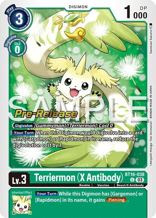 Image for Terriermon (X Antibody) (BT16_PR) (BT16-038 U) - Digimon Card Game