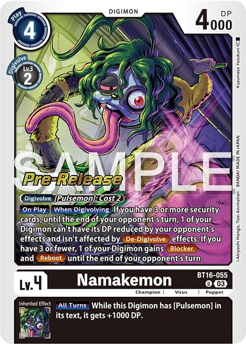 Image for Namakemon (BT16_PR) (BT16-055 U) - Digimon Card Game
