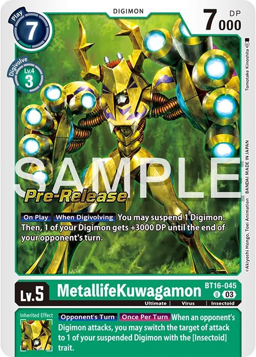 Image for MetallifeKuwagamon (BT16_PR) (BT16-045 U) - Digimon Card Game