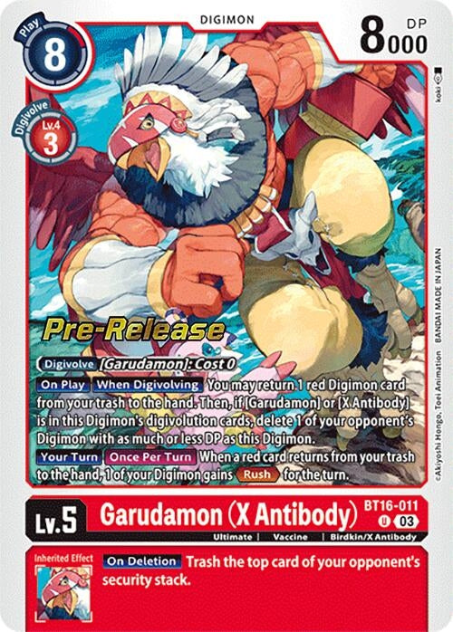 Image for Garudamon (X Antibody) (BT16_PR) (BT16-011 U) - Digimon Card Game