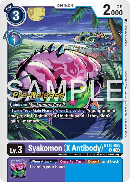 Image for Syakomon (X Antibody) (BT16_PR) (BT16-066 U) - Digimon Card Game