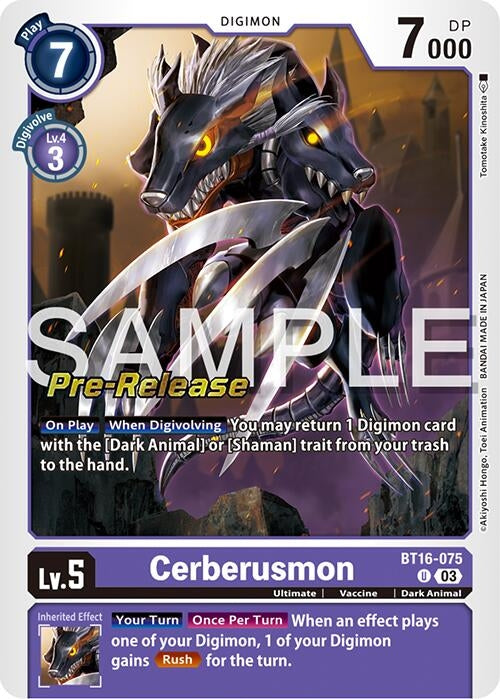 Image for Cerberusmon (BT16_PR) (BT16-075 U) - Digimon Card Game