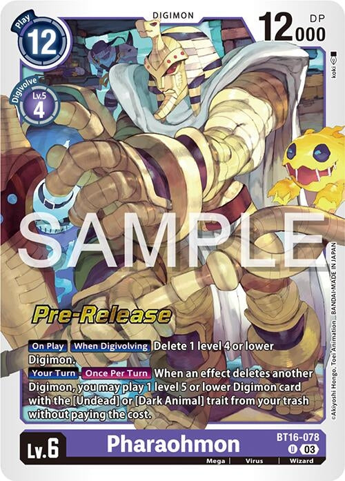 Image for Pharaohmon (BT16_PR) (BT16-078 U) - Digimon Card Game