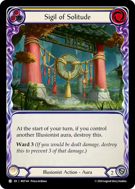 Image for Sigil of Solitude (Yellow) (Part the Mistveil) (MST144) - Flesh and Blood TCG