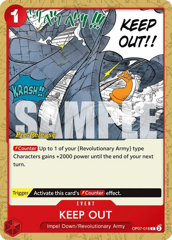 Image for Keep Out (500 Years in the Future Pre-Release Cards) (OP07-018) - One Piece Card Game