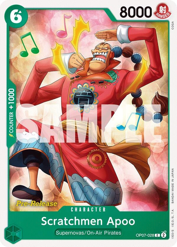 Image for Scratchmen Apoo (500 Years in the Future Pre-Release Cards) (OP07-028) - One Piece Card Game