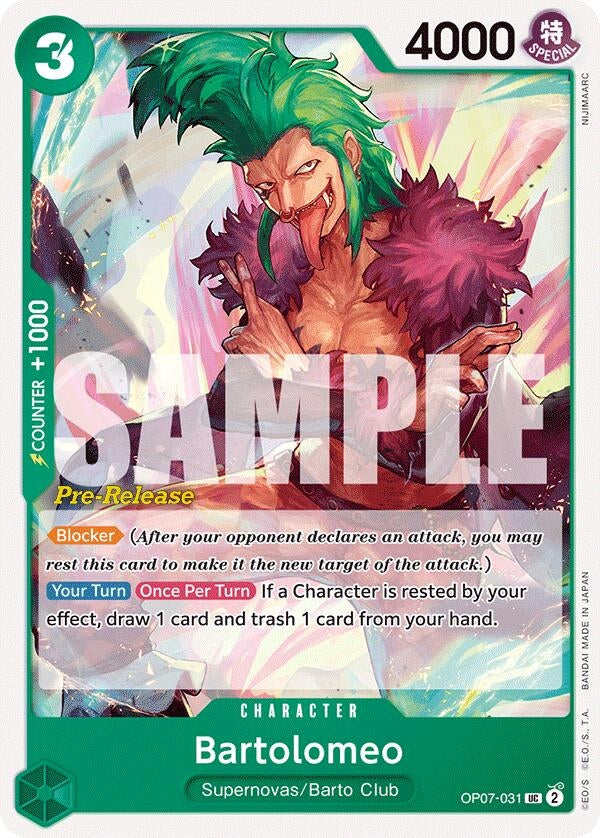 Image for Bartolomeo (500 Years in the Future Pre-Release Cards) (OP07-031) - One Piece Card Game