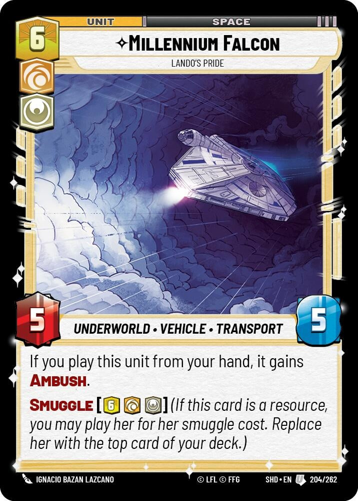 Image for Millennium Falcon - Lando's Pride (Shadows of the Galaxy) (204/262) - Star Wars: Unlimited