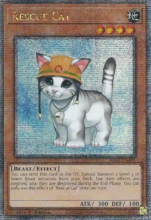Image for Rescue Cat (Quarter Century Secret Rare) (25th Anniversary Rarity Collection II) (RA02-EN001) - YuGiOh