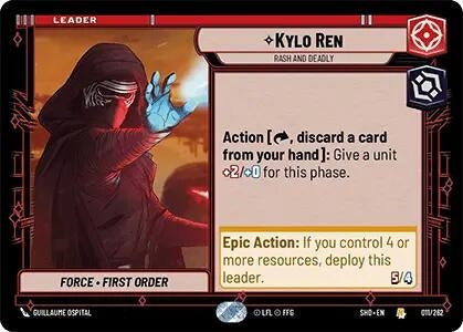Image for Kylo Ren - Rash and Deadly (Shadows of the Galaxy) (011/262) - Star Wars: Unlimited