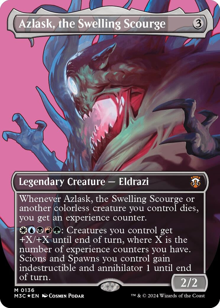 Image for Azlask, the Swelling Scourge (Borderless) (Ripple Foil) (Commander: Modern Horizons 3) (136) - Magic: The Gathering