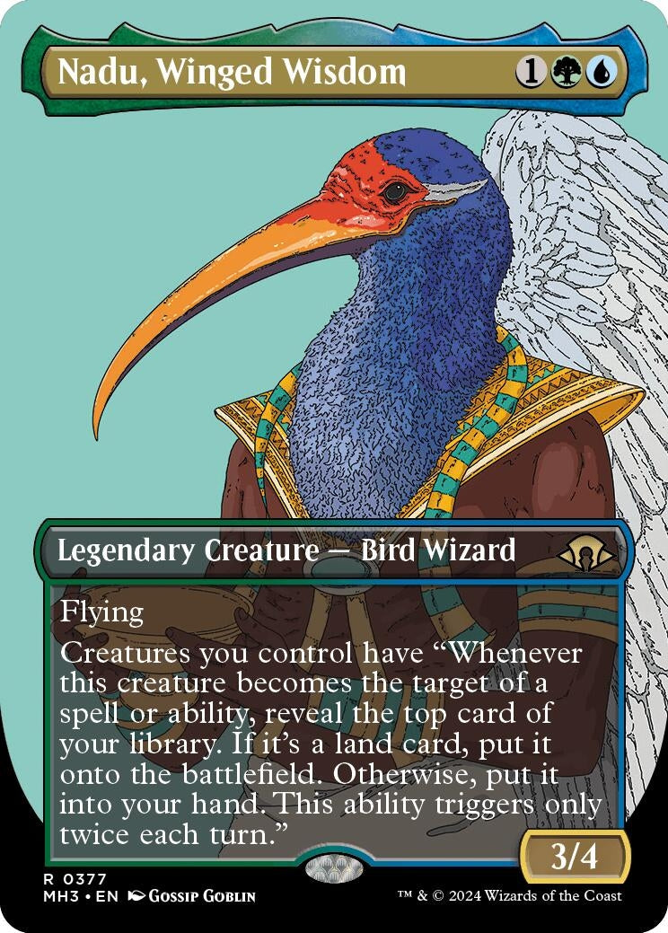 Image for Nadu, Winged Wisdom (Borderless) (Modern Horizons 3) (377) - Magic: The Gathering