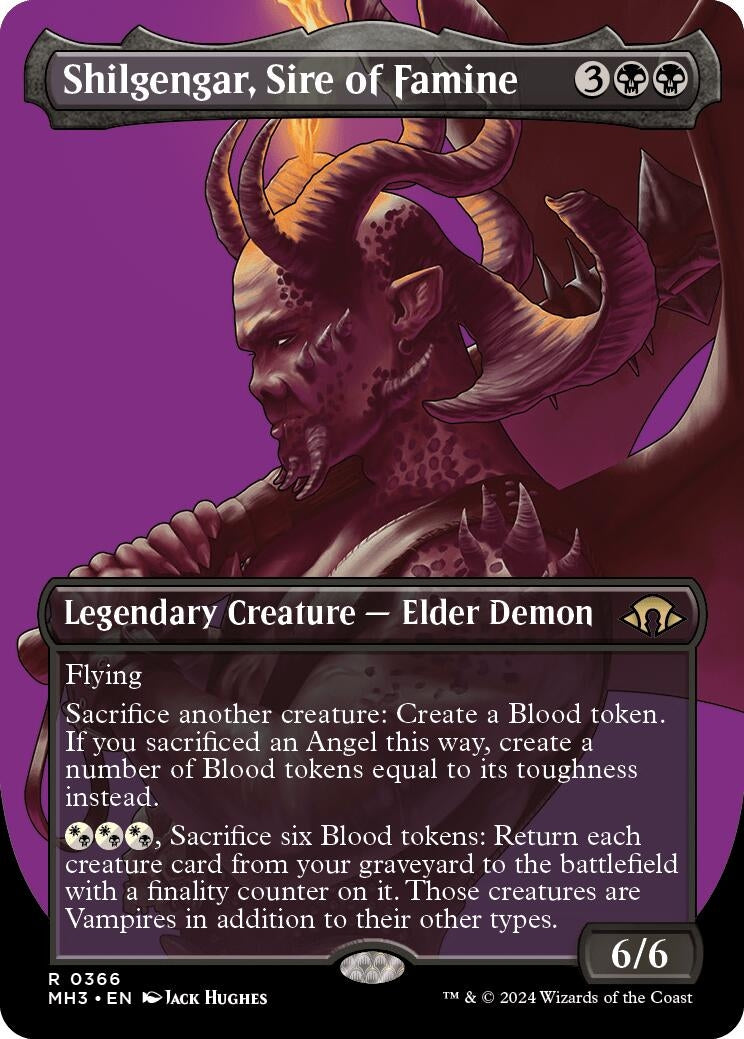 Image for Shilgengar, Sire of Famine (Borderless) (Modern Horizons 3) (366) - Magic: The Gathering