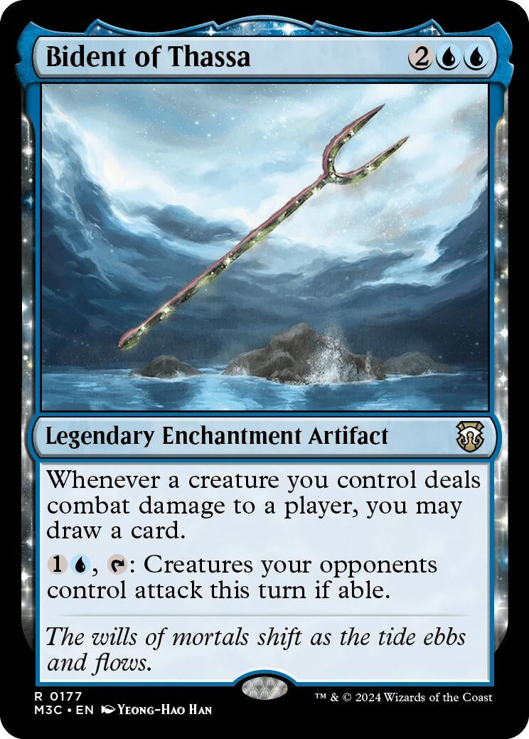 Image for Bident of Thassa (Ripple Foil) (Commander: Modern Horizons 3) (177) - Magic: The Gathering