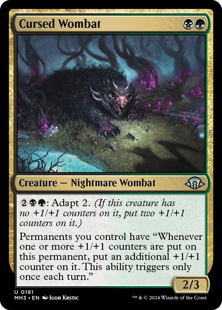 Image for Cursed Wombat (Modern Horizons 3) (181) - Magic: The Gathering