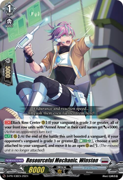 Image for Resourceful Mechanic, Winston (D Promo Cards) (D-PR/436EN) - Cardfight Vanguard