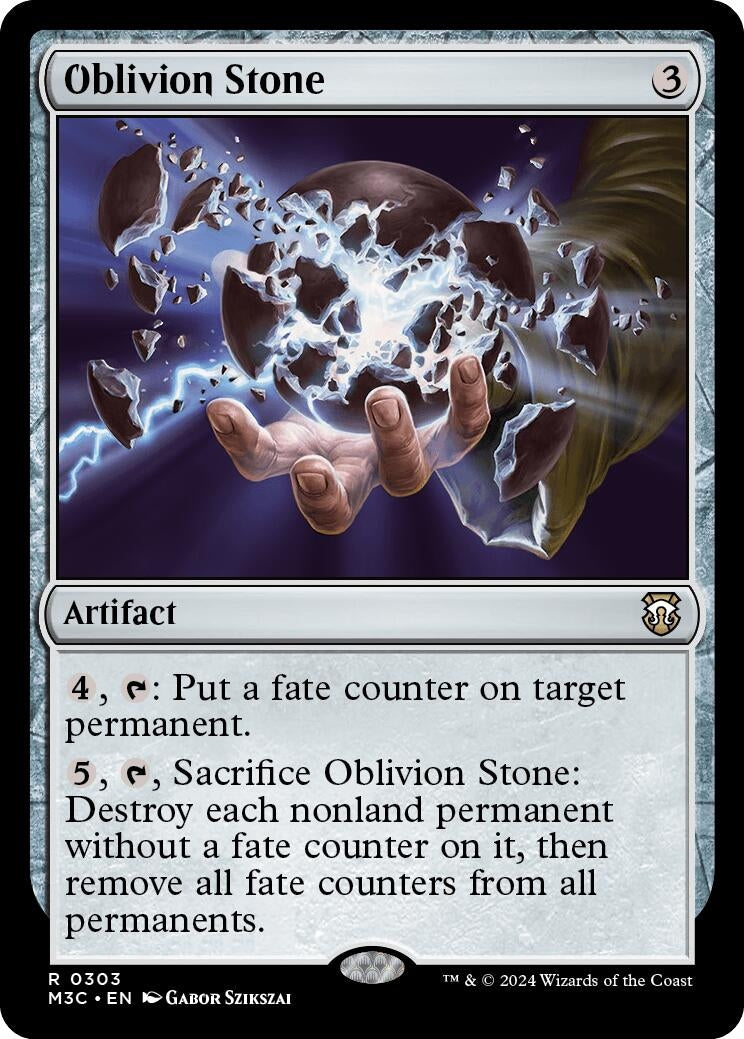Image for Oblivion Stone (Ripple Foil) (Commander: Modern Horizons 3) (303) - Magic: The Gathering