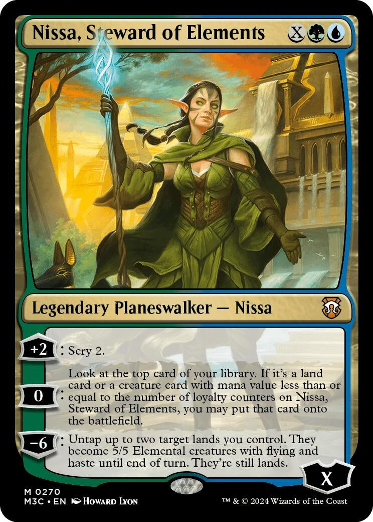 Image for Nissa, Steward of Elements (Ripple Foil) (Commander: Modern Horizons 3) (270) - Magic: The Gathering