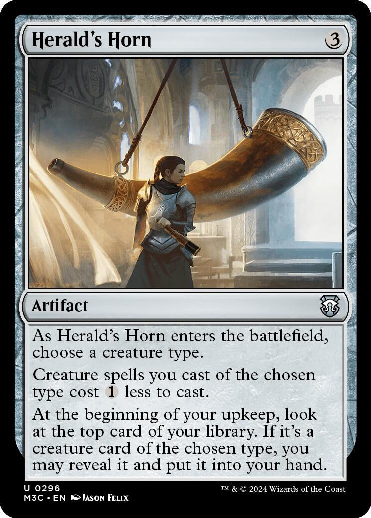 Image for Herald's Horn (Ripple Foil) (Commander: Modern Horizons 3) (296) - Magic: The Gathering