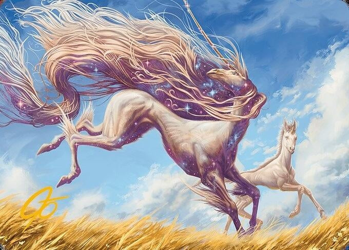 Image for Nyxborn Unicorn Art Card (Gold-Stamped Signature) (Art Series: Modern Horizons 3) (1) - Magic: The Gathering