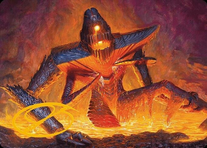 Image for Molten Gatekeeper Art Card (Gold-Stamped Signature) (Art Series: Modern Horizons 3) (5) - Magic: The Gathering