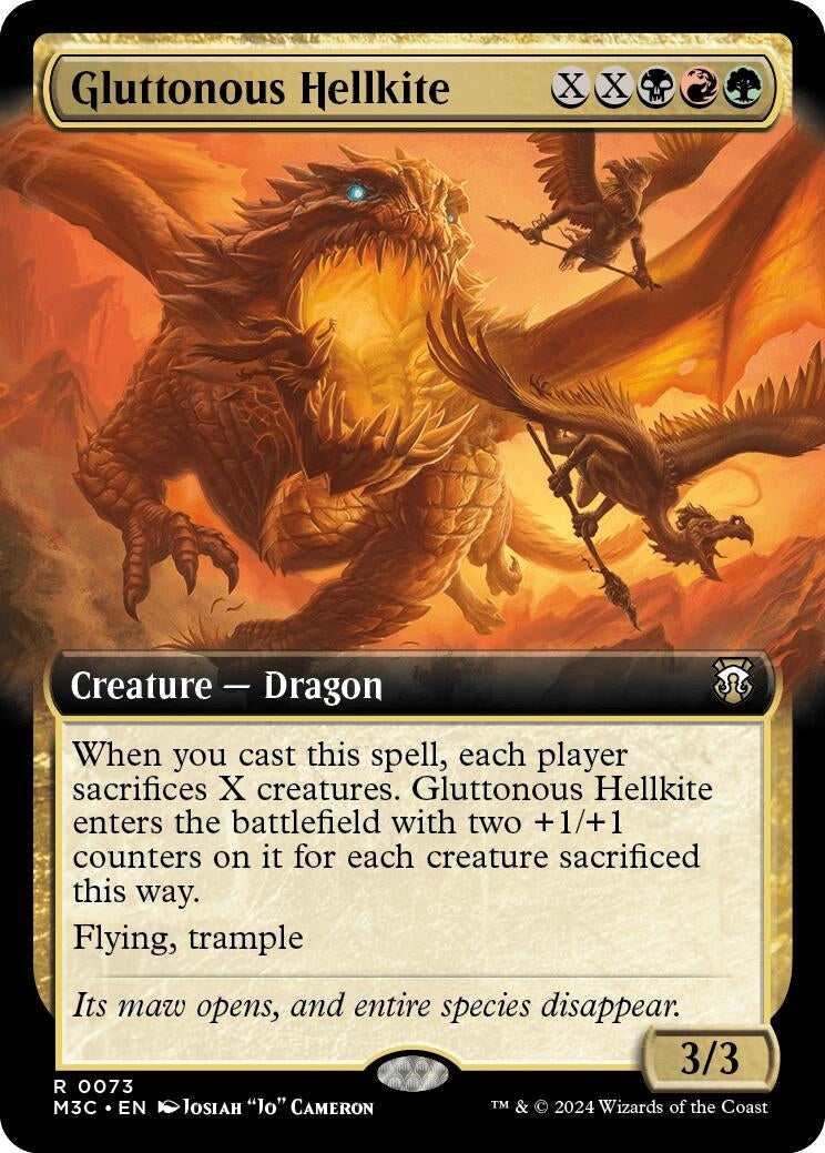 Image for Gluttonous Hellkite (Extended Art) (Ripple Foil) (Commander: Modern Horizons 3) (73) - Magic: The Gathering